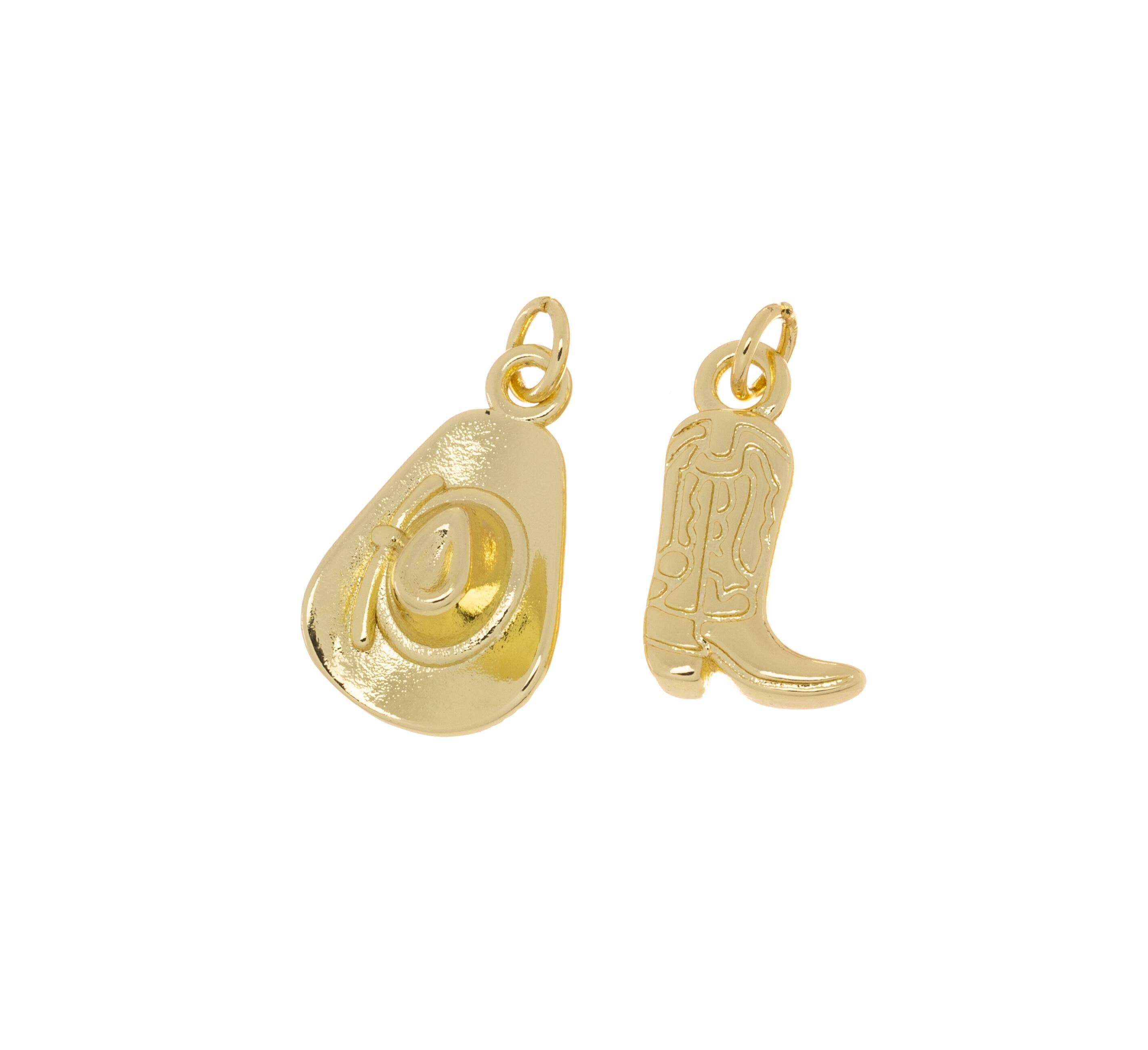 Jewel Pledge – wholesale Individual charm/pendant – Cowboy Boot and Hat Charm,Western Gold Charms CPG1411-14125