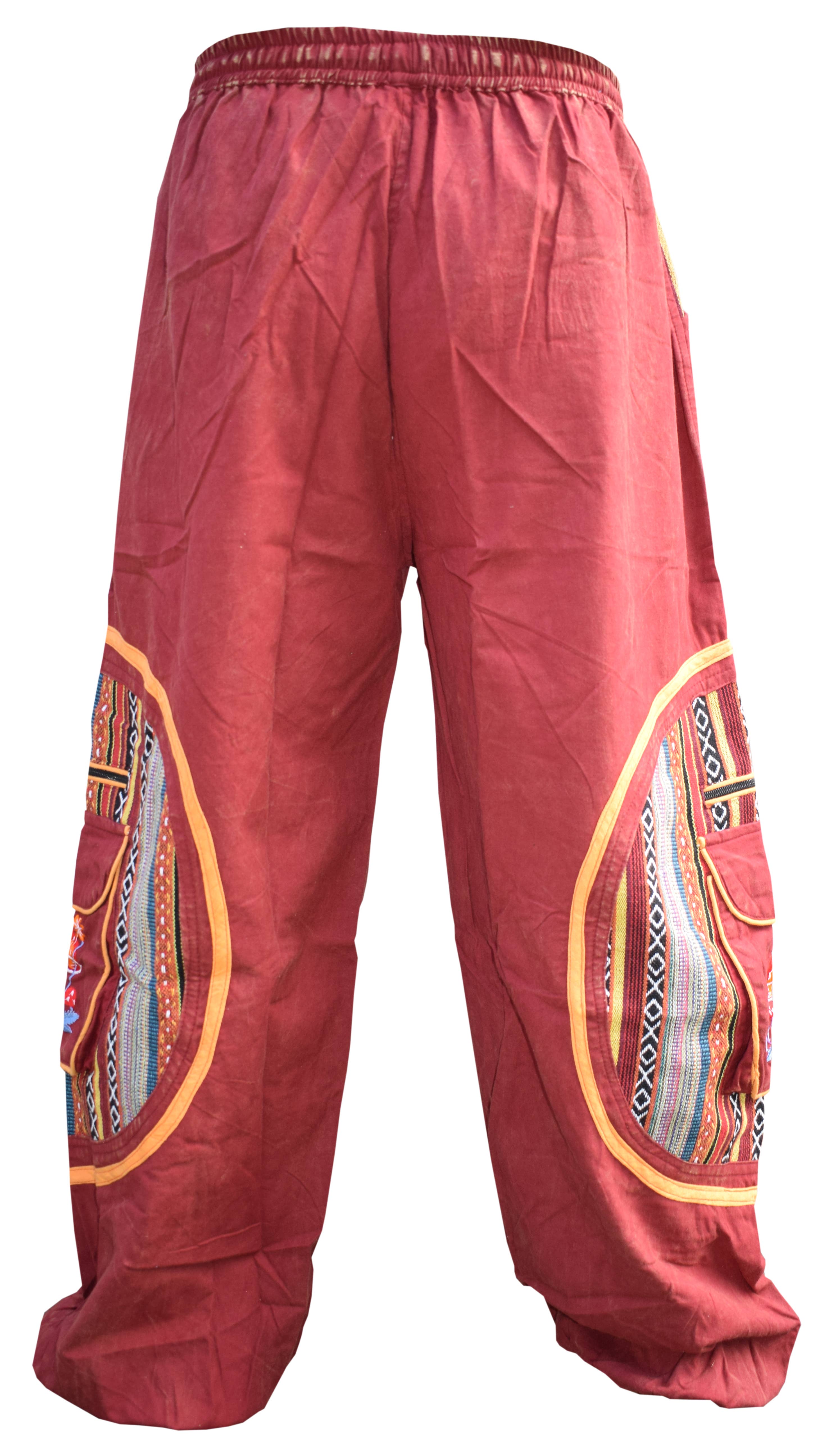 Gheri - Wholesale Pants - Unisex - Aztec Pocket Mushroom Embroidery Parachute Cargo Trousers16