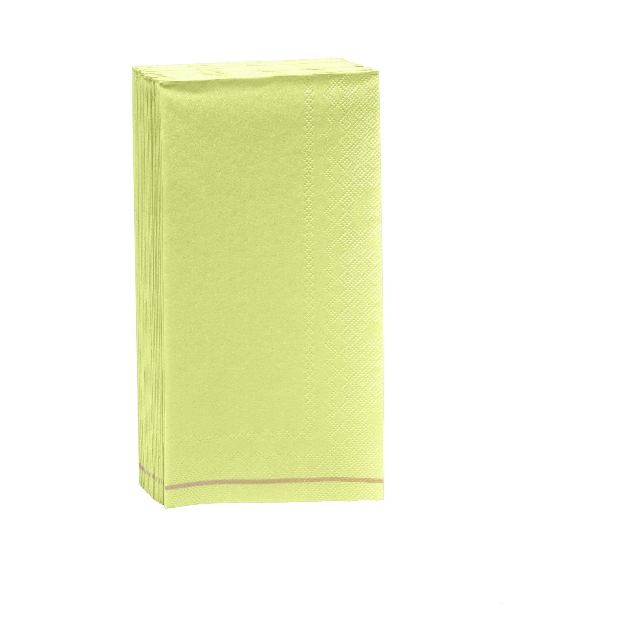 Luxe Party - Wholesale Disposable Napkin - Lime with Gold Stripe Guest Paper Napkins | 16 Napkins1