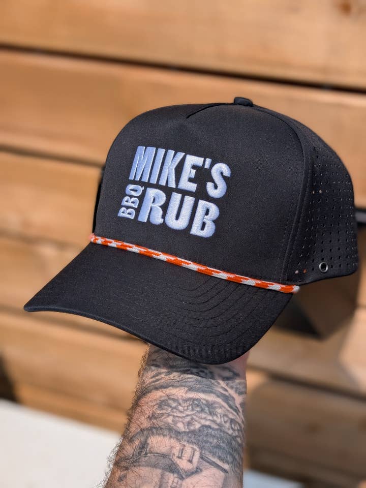 Mike's BBQ Rub Golf Rope Hat limited edition pre-order available for wholesale by Mike's BBQ Rub