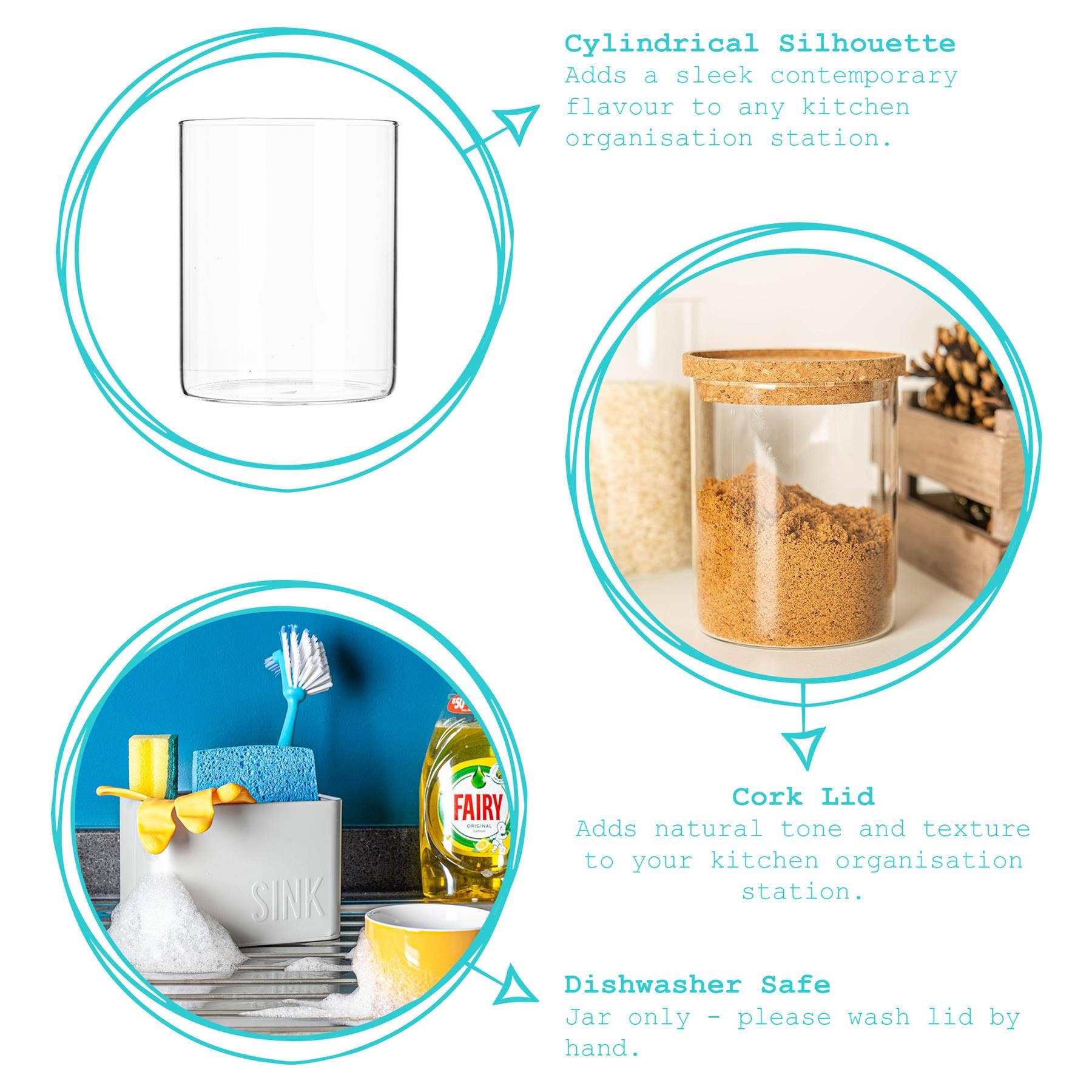 Rinkit Ltd – Jarra por atacado – Frasco de armazenamento de vidro para utensílios de mesa de argônio com tampa de cortiça - 1 litro3