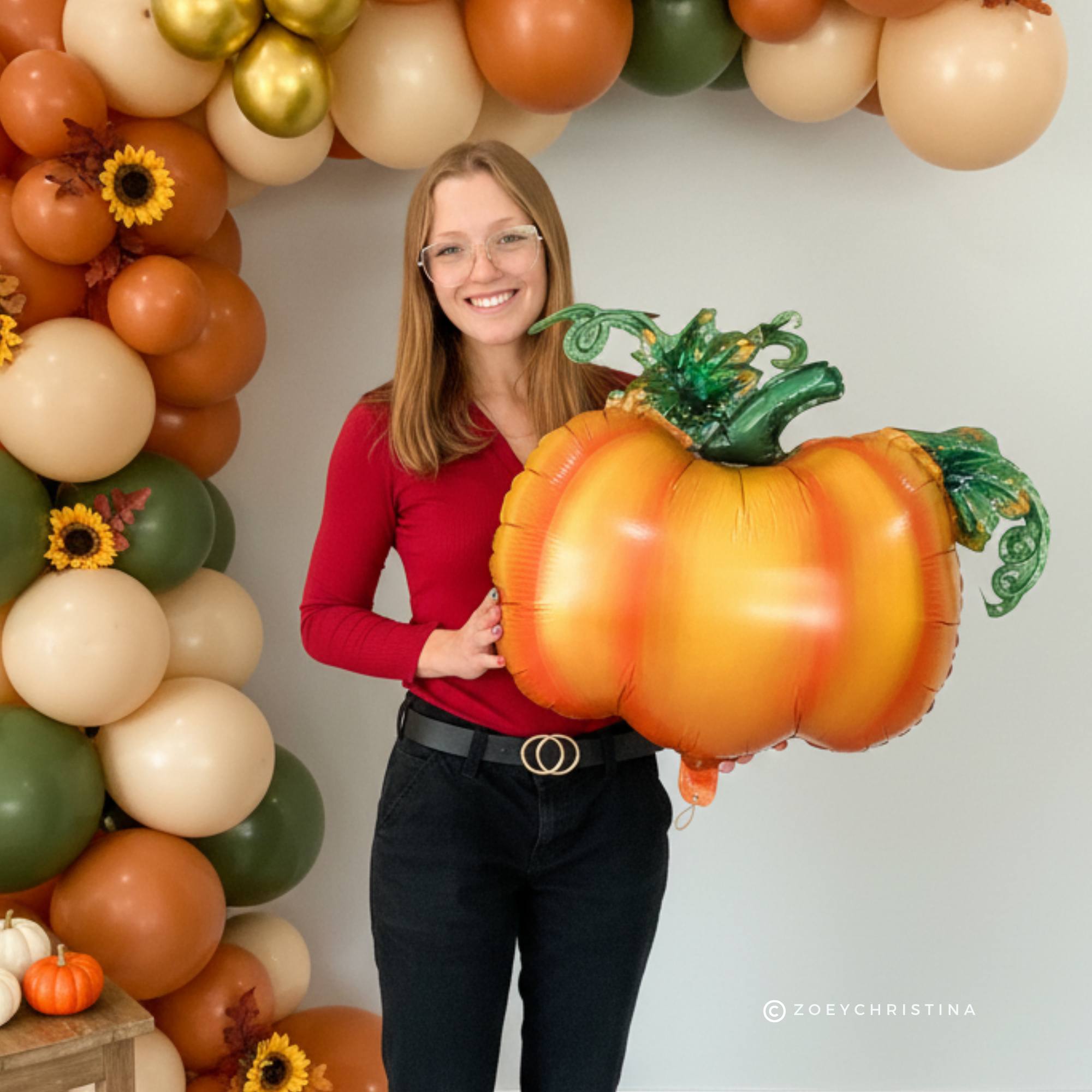 Zoey Christina – Großhandel Luftballons – Kürbis-Folienballon – Herbst, Ernte & Erntedankfest-Party2