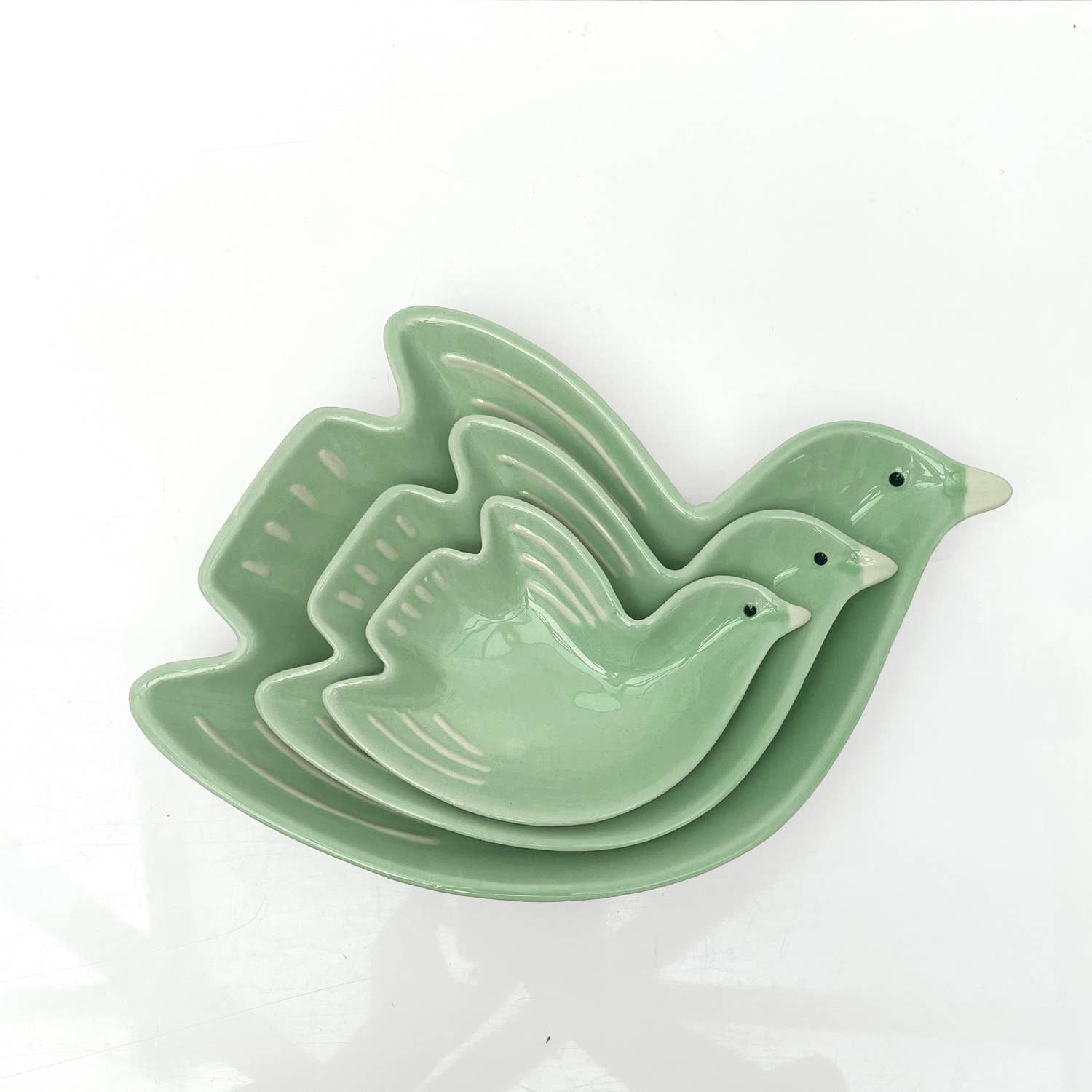 Opjet Paris – Großhandel Schale – Grüner Vogel-Tweet-Teller gm L30,5 B20,7 H5cm1