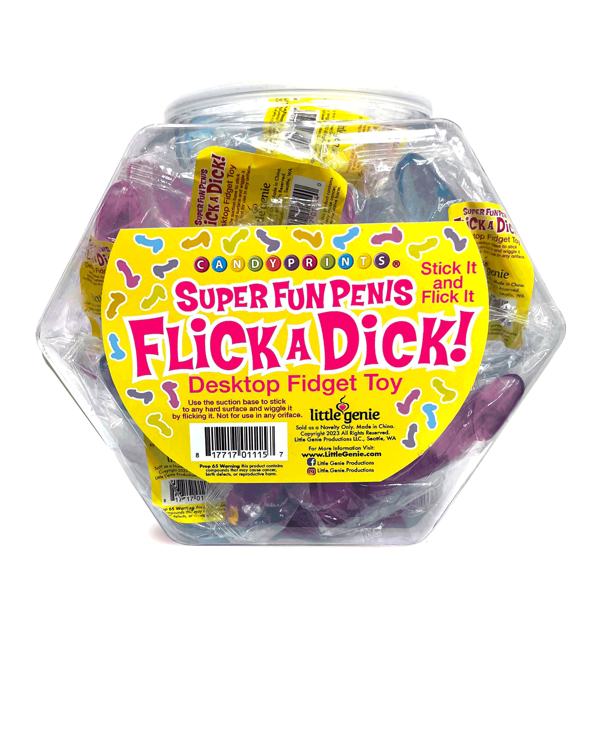 Little Genie Productions - Wholesale Gag Gift/Novelty Gift - Super Fun Penis Flick a Dick POP Display of 241