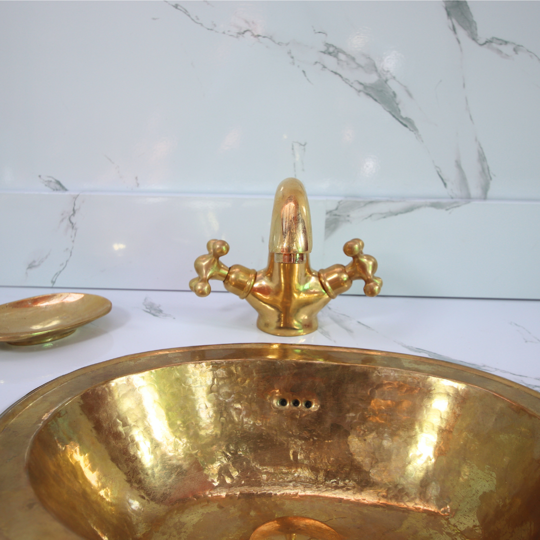 bazarifinagh - Wholesale Bathroom Accessory Set - Unlacquered Brass Smooth Centerset Solid Pure Brass Faucet3