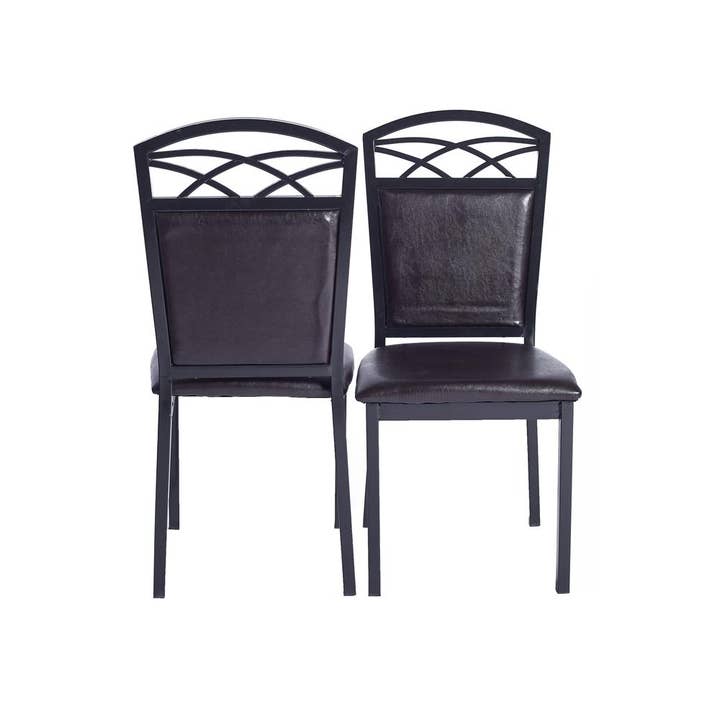 Greenwestons - Wholesale Chair - Green's Palm Set of 4 Stackable Metal Dining Chairs in Black2