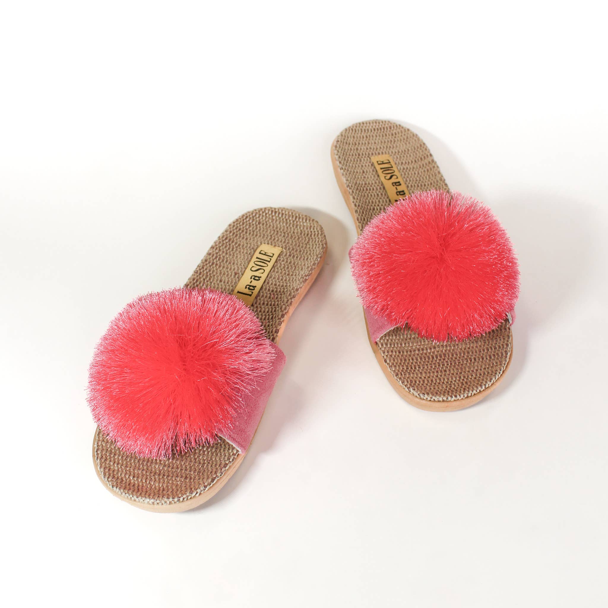 La-a SOLE - Wholesale Slides - Women's - Pom Pom Slides | Fuchsia2