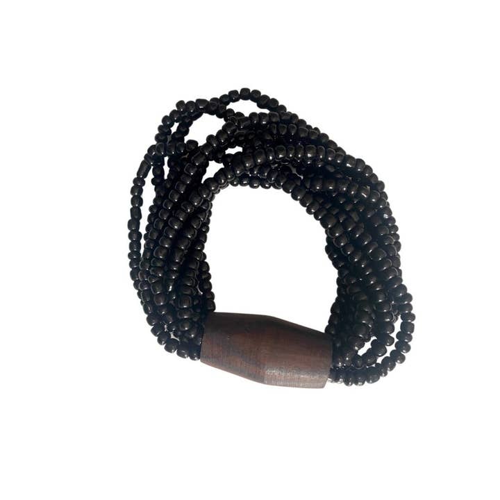 Bijondo - Wholesale Beaded Bracelet - Glass and Wood Bracelet, Elasticated Laura