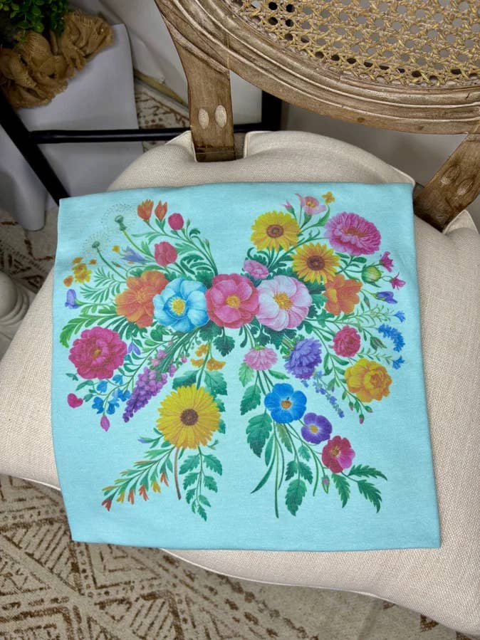 Floral Bow (Tultex T-Shirt) for wholesale by 1/2 Penny Wholesale