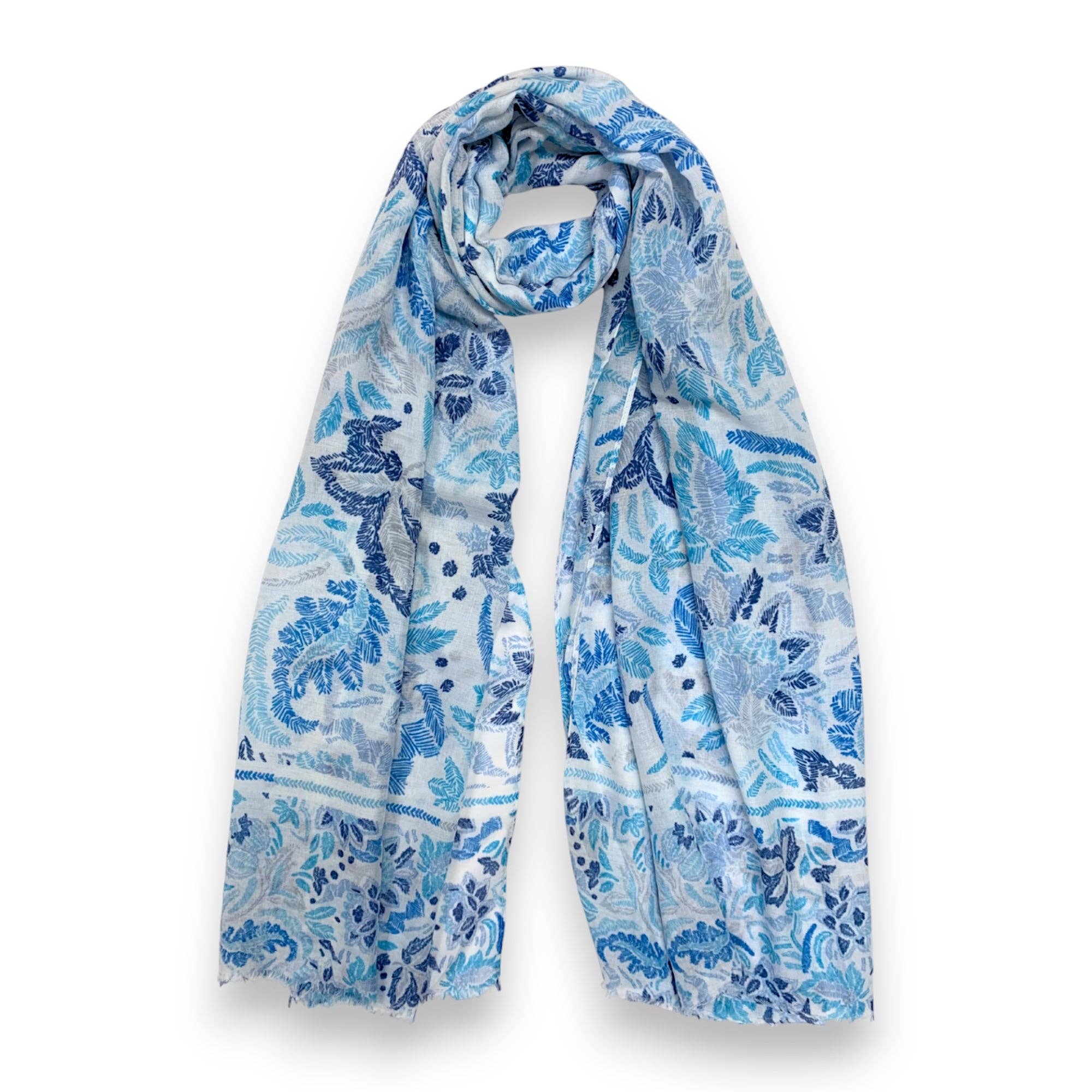 Lili Scarves (US Duty Free) – wholesale Scarf – Women's – Summer Leaves Print Scarf3