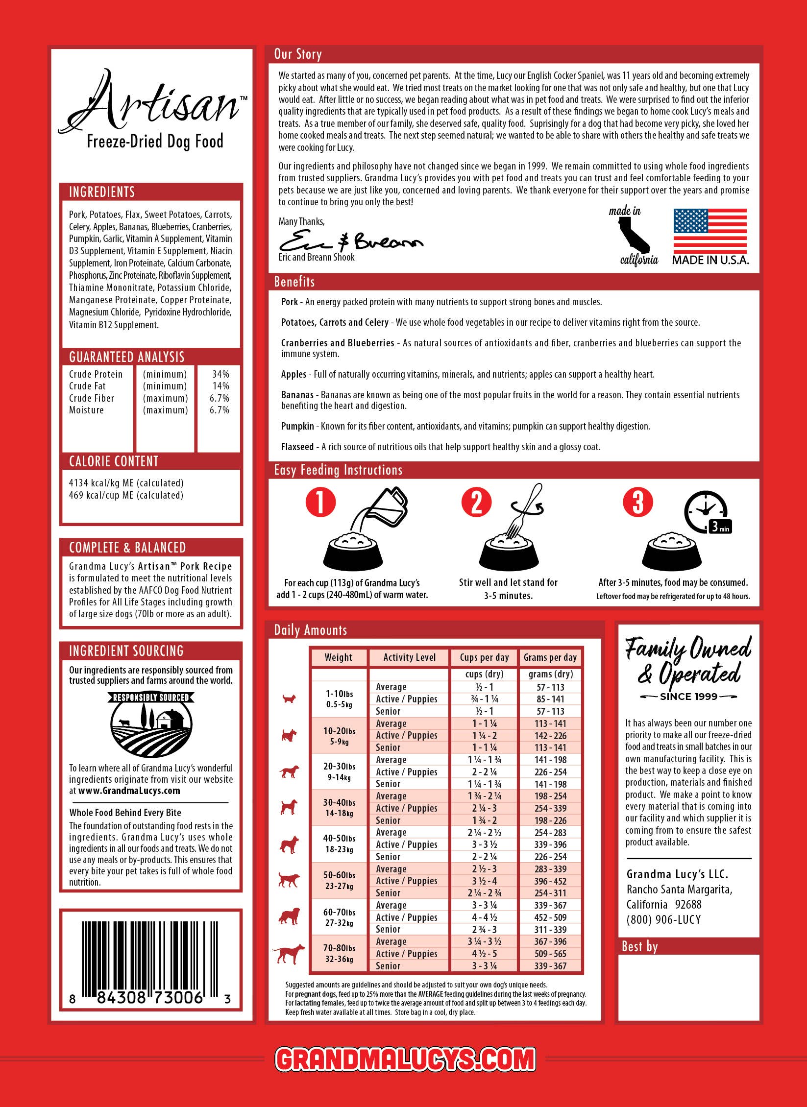 Grandma Lucy's - Wholesale Pet Food - Dog - Artisan Pork Dog Food – 10lb1