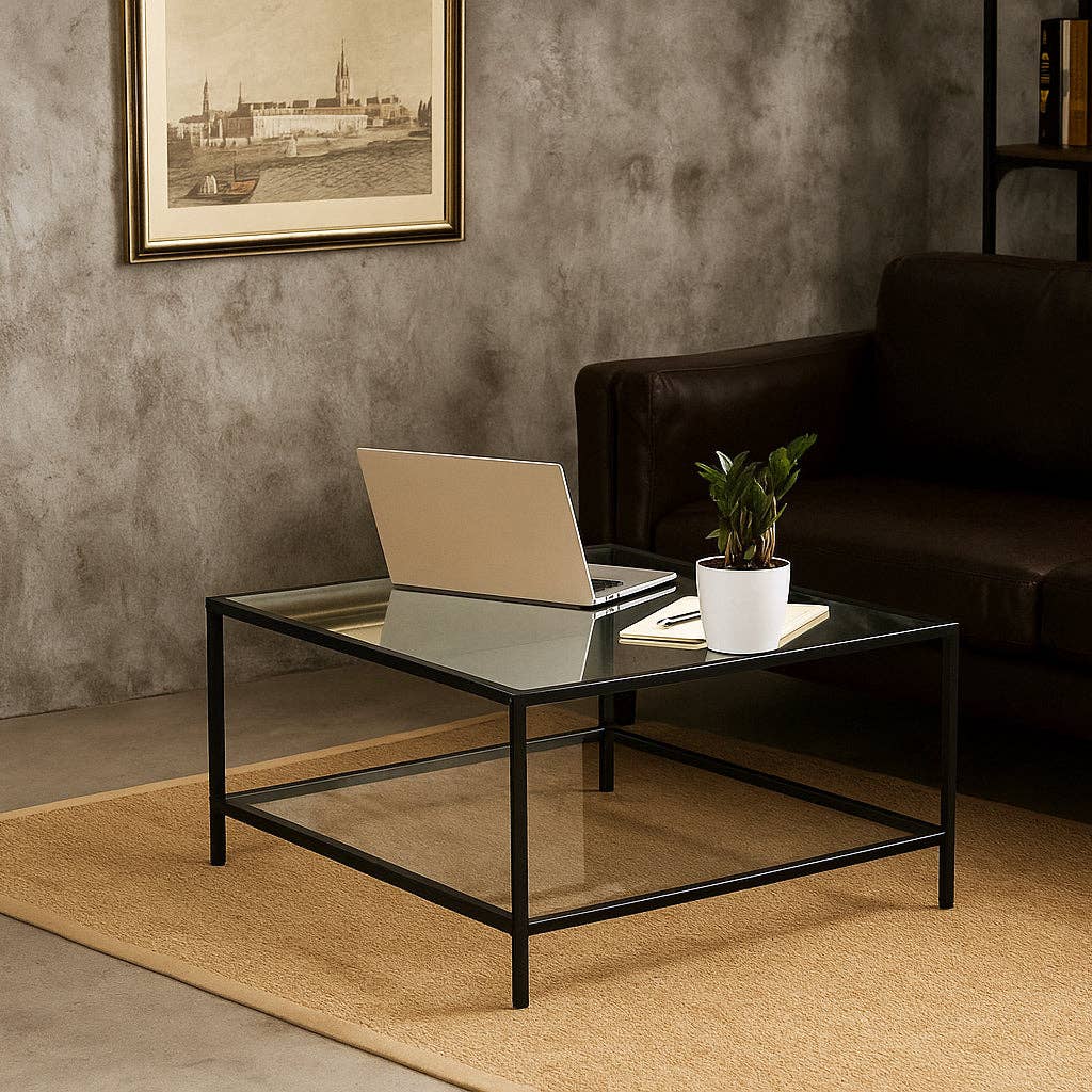 Urban Meuble – wholesale Soffbord – Soffbord i glas och svart metall HUDD LMKZ4