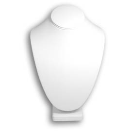 Zakka - Wholesale Jewelry Stand & Display - Padded Neck Bust Necklace Display 7.5"H Leather White 1