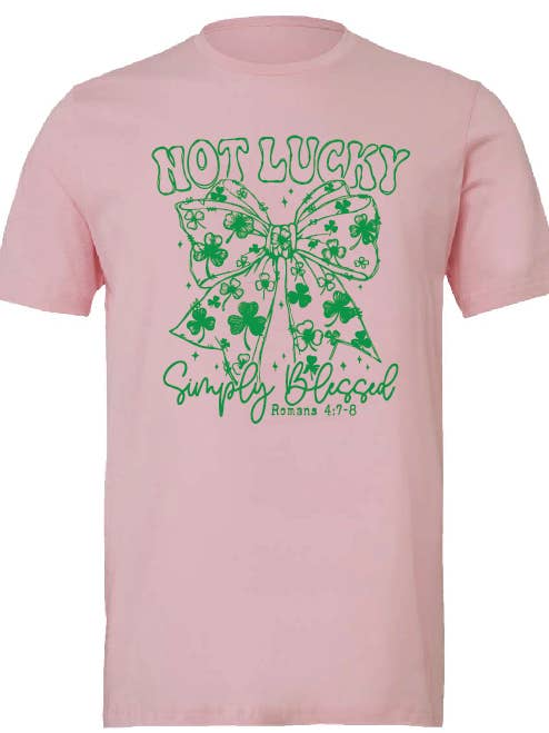 Not Lucky - Simply Blessed - St. Patrick's Day Tee for wholesale by Grit & Grace Wholesale Apparel