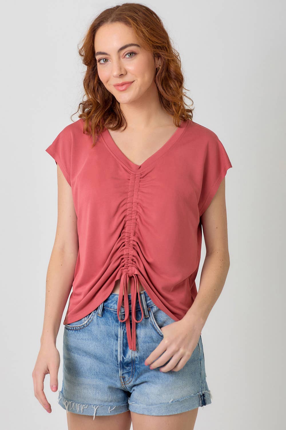 Mystree - Wholesale Knit Top - Women's - 20020 Front Ruche Modal Top 61