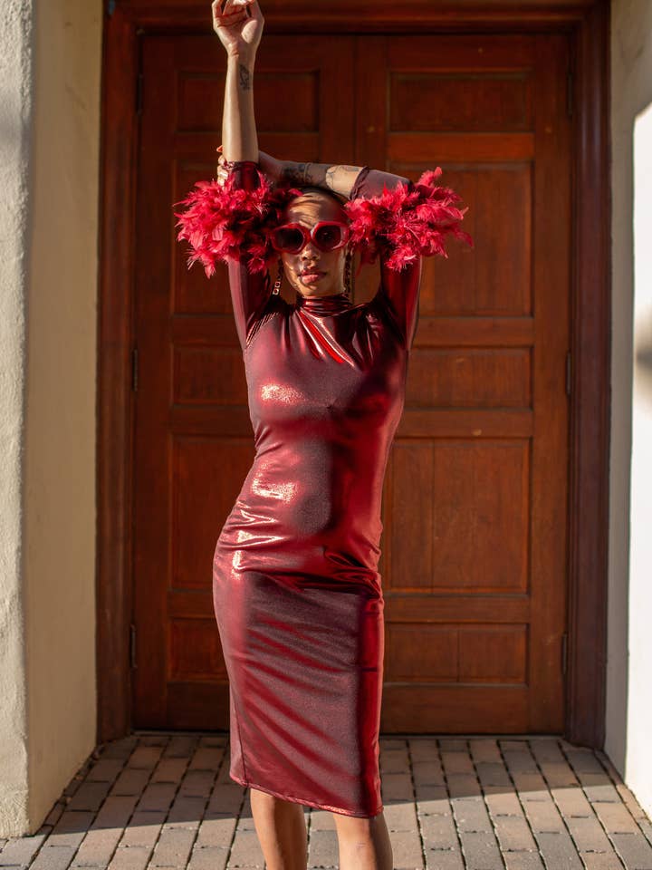 Jennafer Grace - Wholesale Dress - Women's - Julianne Dress in Electric Cherry5