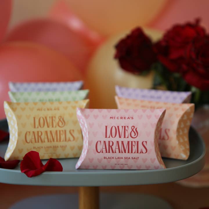 McCrea's Candies - Wholesale Caramel - Love & Caramels Pillow Boxes - On sale NOW! 10% off