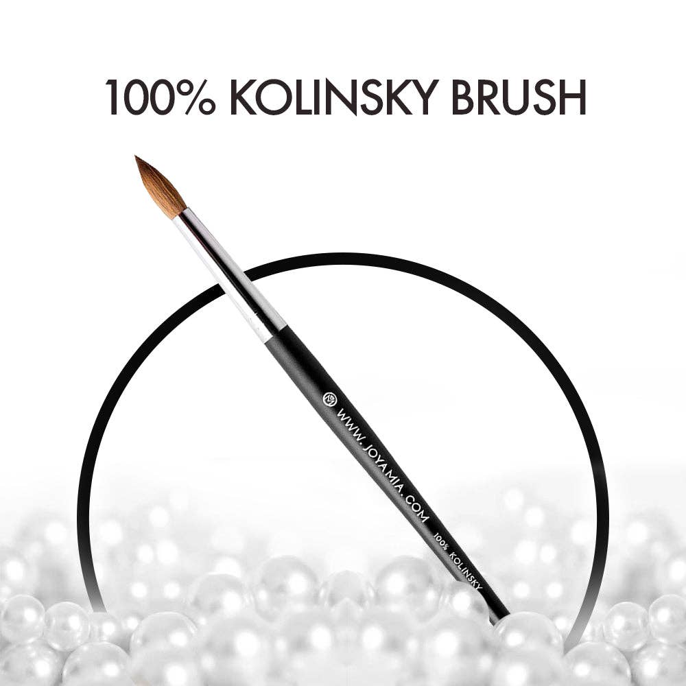 JOYA MIA - Wholesale Nailcare set - 100% Kolinsky Acrylic Nail Brush - Black Matte Finish  Sizes 6 to 2410