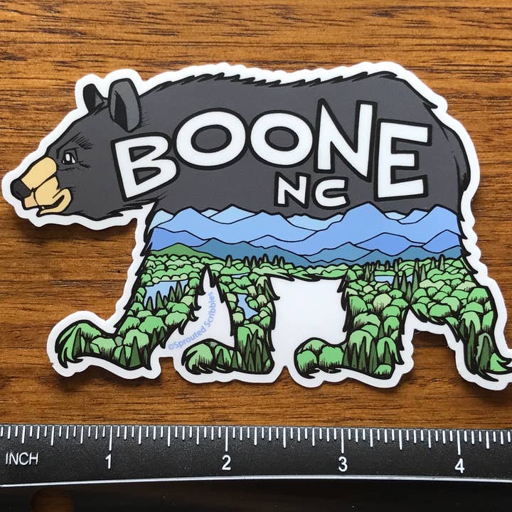 Sprouted Scribbles - Wholesale Sticker - Cute Boone NC Sticker Walking Bear Human Drawn Vinyl Decal2