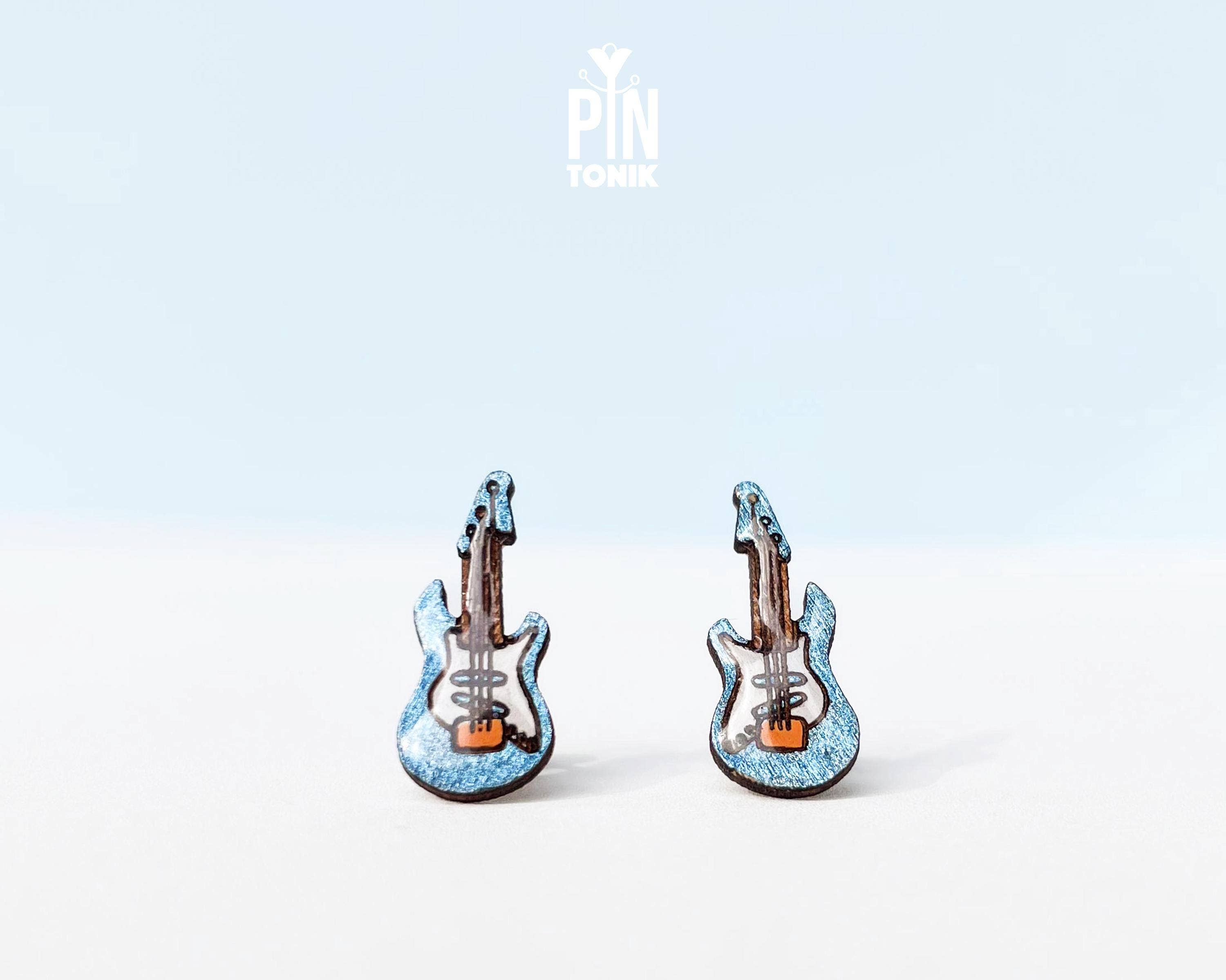 PinTonik - Wholesale Stud/Post Earrings - Electric Guitar Earrings - Music Lover Statement Jewelry0