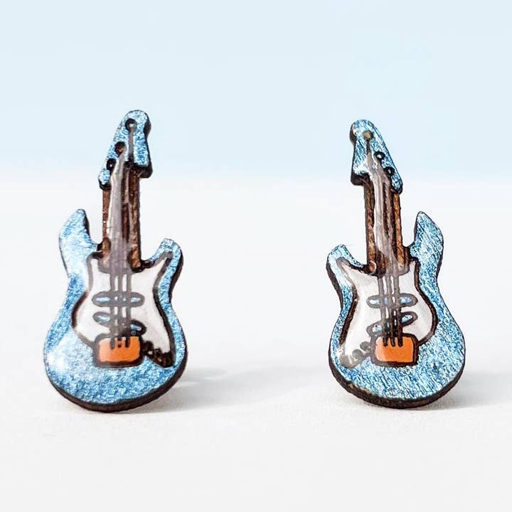 PinTonik - Wholesale Stud/Post Earrings - Electric Guitar Earrings - Music Lover Statement Jewelry0