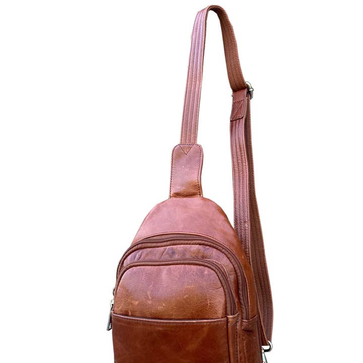 Roma Leathers, Inc. - Vente Sac à bandoulière – unisexe - Sac bandoulière en cuir de vachette huilé.10