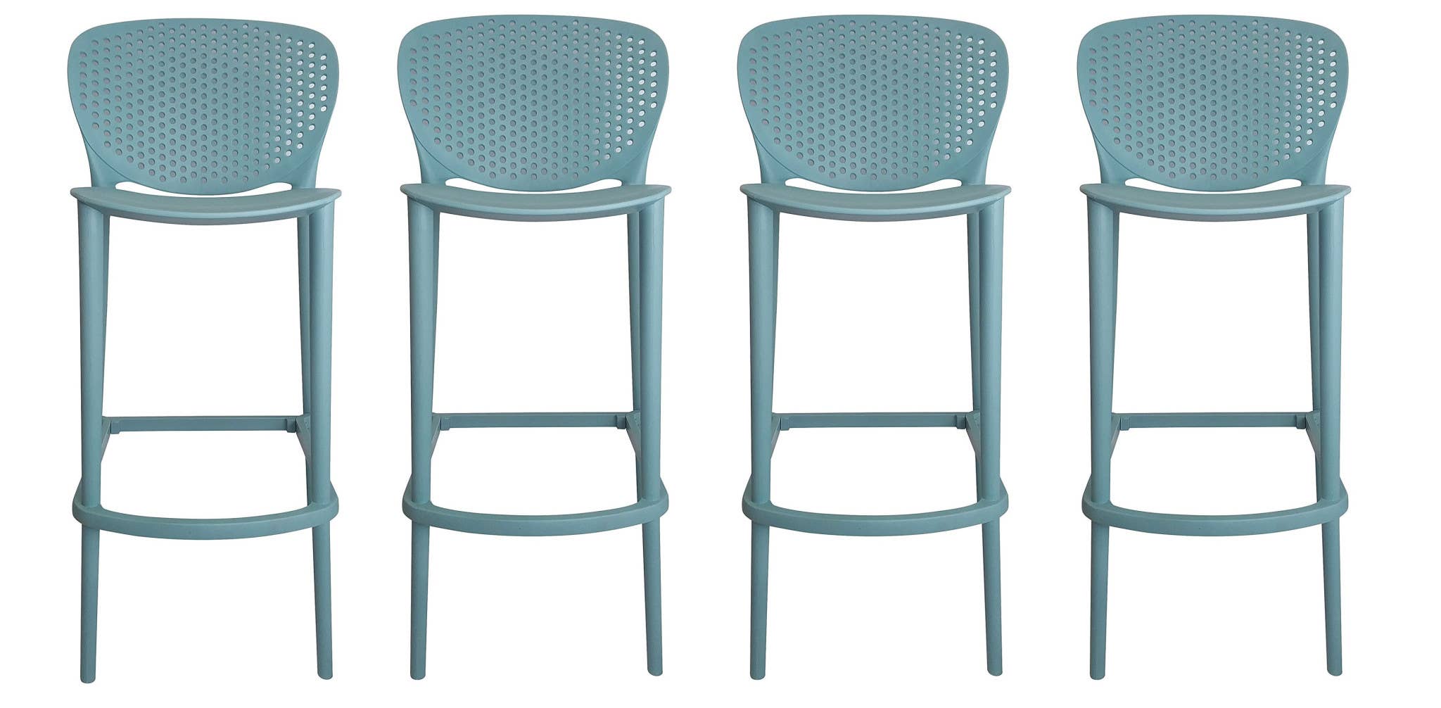 HomeRoots - Wholesale Chair - Set of Four 26" Green Heavy Duty Plastic Counter Bar Chairs1