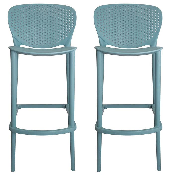 HomeRoots - Wholesale Chair - Set of Four 26" Green Heavy Duty Plastic Counter Bar Chairs1