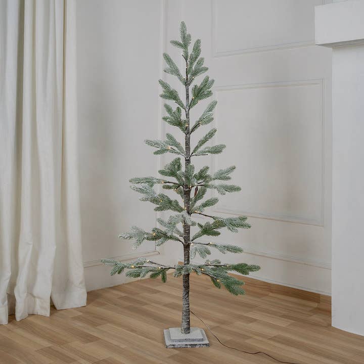 Joy By - Wholesale Artificial Christmas Tree - Flocked Flocked Porch Tree with LED Lights2