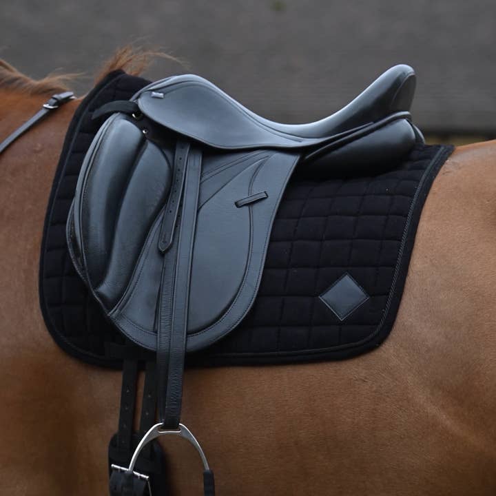 The Urbany Equine - Wholesale Horseback Riding Gear - Black Corduroy Dressage Saddle Pad0