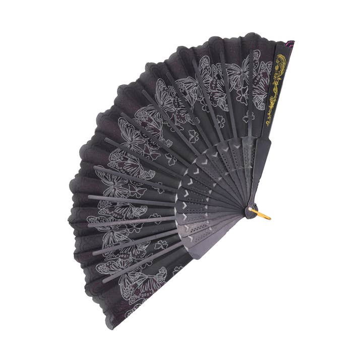 ASSORTED Butterfly Floral Glitter Handheld Folding Fan for wholesale on Faire3