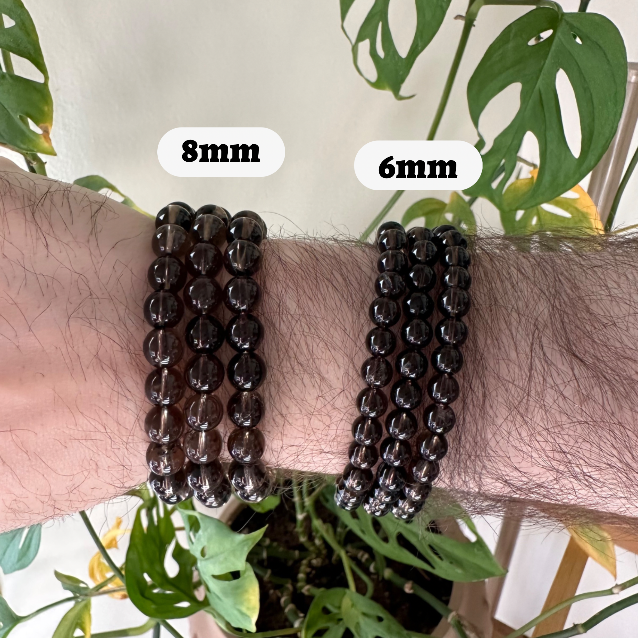 Pebble House - Wholesale Beaded Bracelet - Smoky Quartz Bracelet 8mm or 6mm - Crystals & Stones4