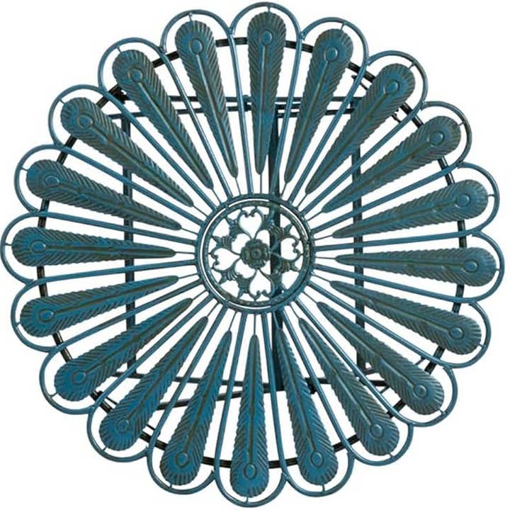 Peacock Bistro Set 3 Piece Light Blue Outdoor Patio Furniture for wholesale on Faire9