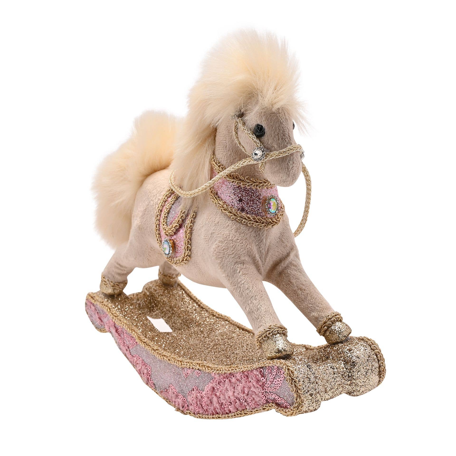 WIDDOP and Co. - Wholesale Ornament - Velvet Rocking Horse - 30cm1