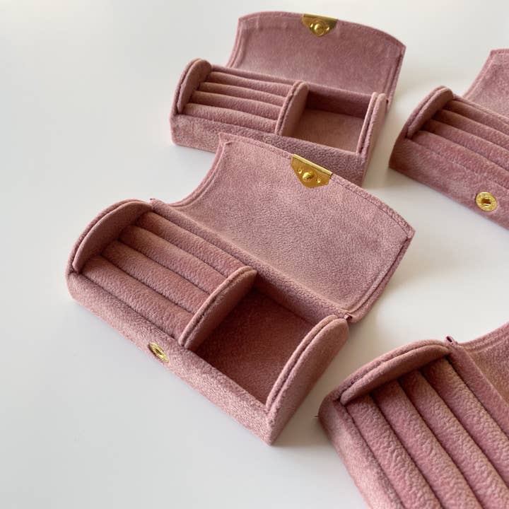 MINICYBER STUDIO - Wholesale Jewelry Box/Organizer - Pink Velvet Travel Case6