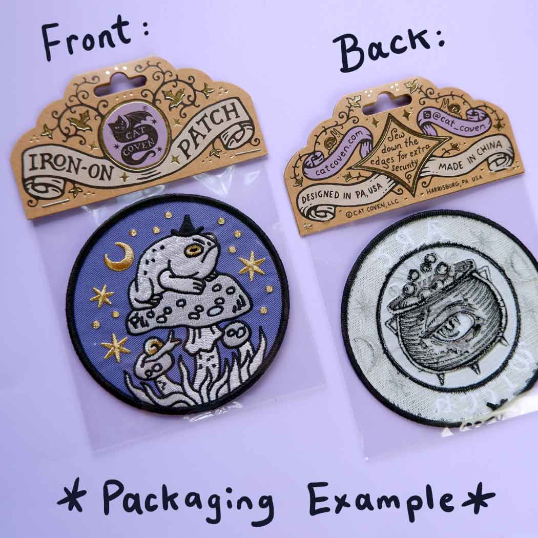 Cat Coven - Wholesale Patch - Cauldron Cat - Embroidered Patch2