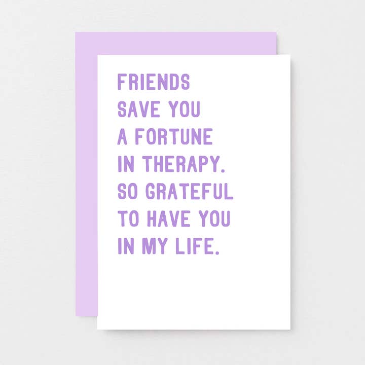 Friendship Card | Therapy for wholesale by SixElevenCreations