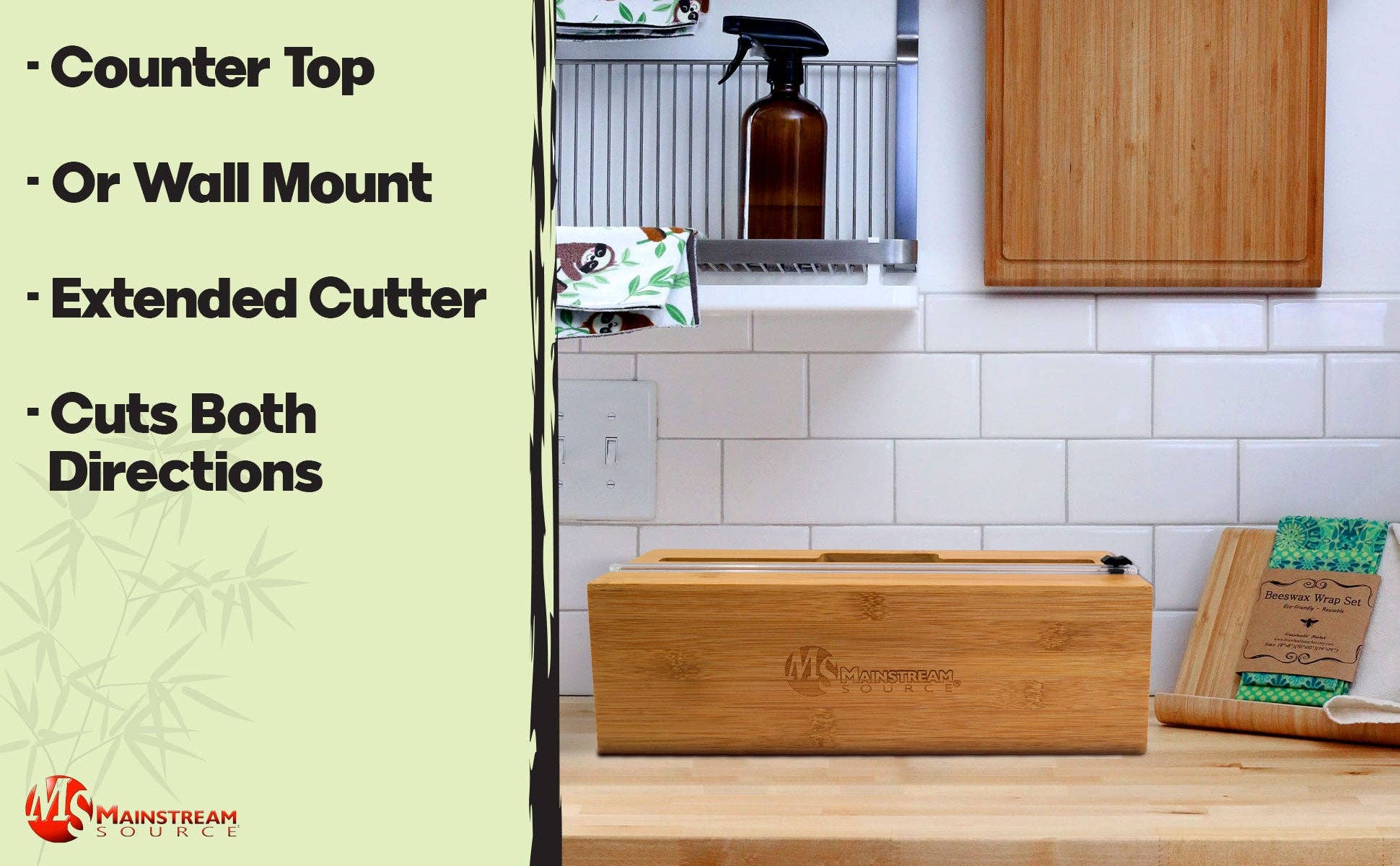 Mainstream Source – wholesale Köksverktyg/-pryl – Mainstream Source® Stor Bambu Wrap Dispenser - Extra tjock8