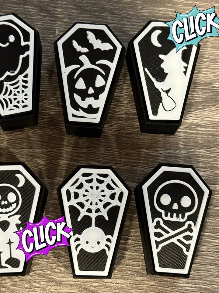 Coffin Clicker Fidget, 3D Printed Stress Relief, ADHD for wholesale by Upstate Design Decor