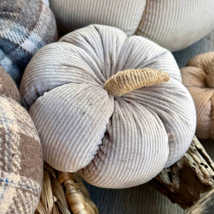 CF-3239 - Citrouille en velours côtelé argenté moyen pour la vente par Collins Painting & Design