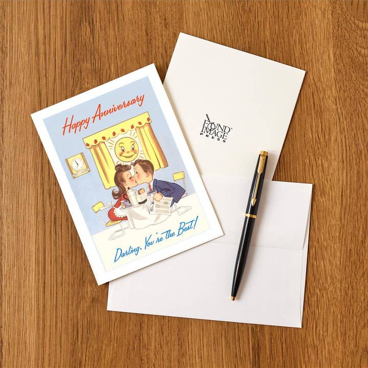 Found Image Press - Venta al por mayor Conjunto de papelería y tarjetas - Tarjeta de Felicitación IO-238 Feliz Aniversario, Cariño, Eres la