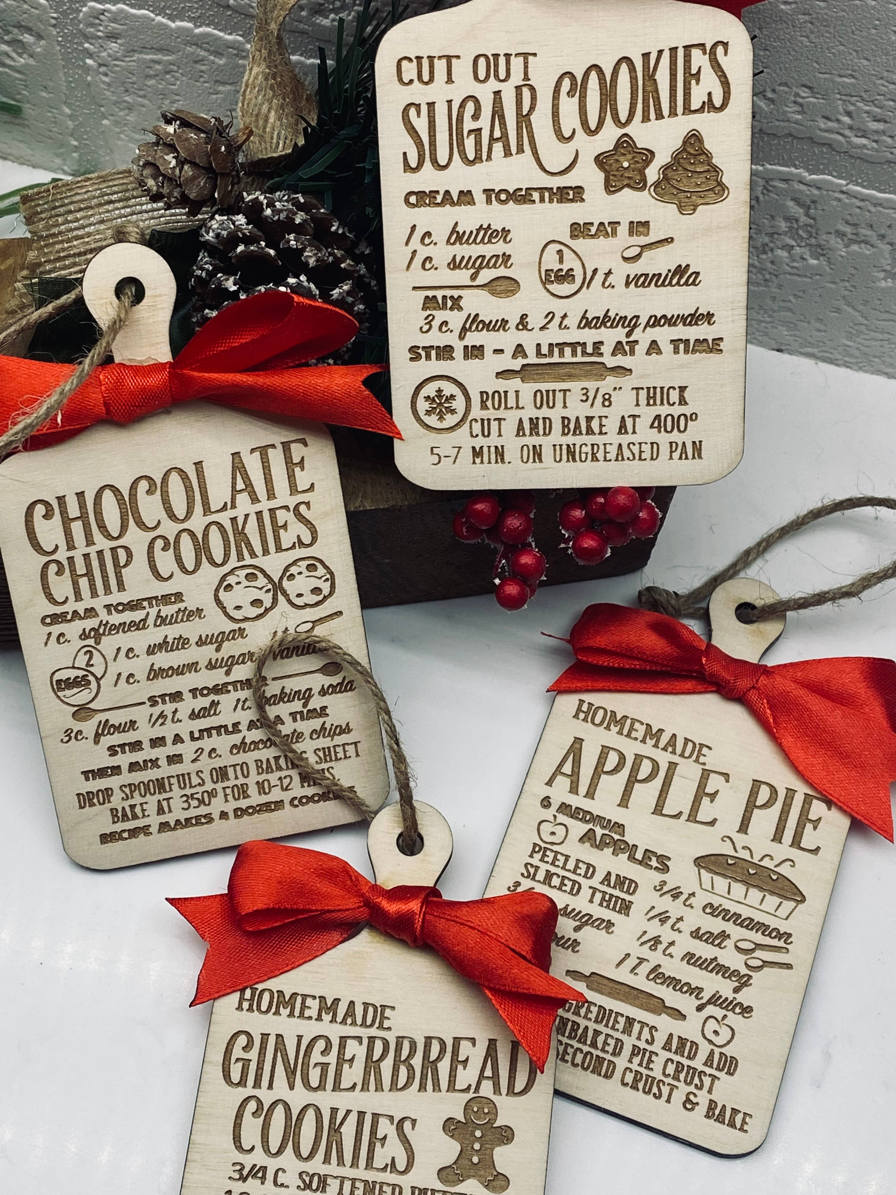 The Wooden Gift Co - Wholesale Ornament - American Style Recipe Board Tree Ornament - Chocolate Chip5