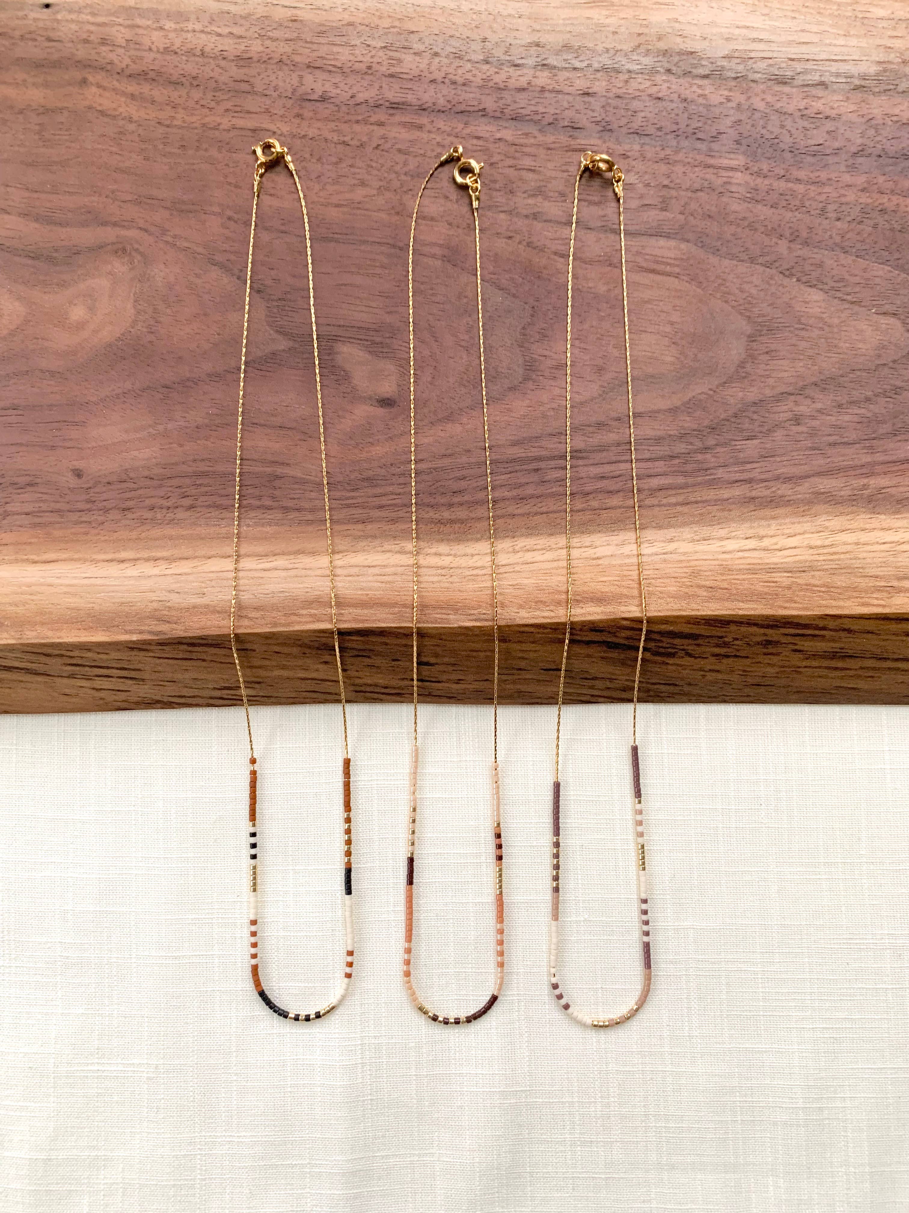 Ocean Breakup - Wholesale Beaded/Pearl Necklace - Rich Neutral Seed Bead Necklace7