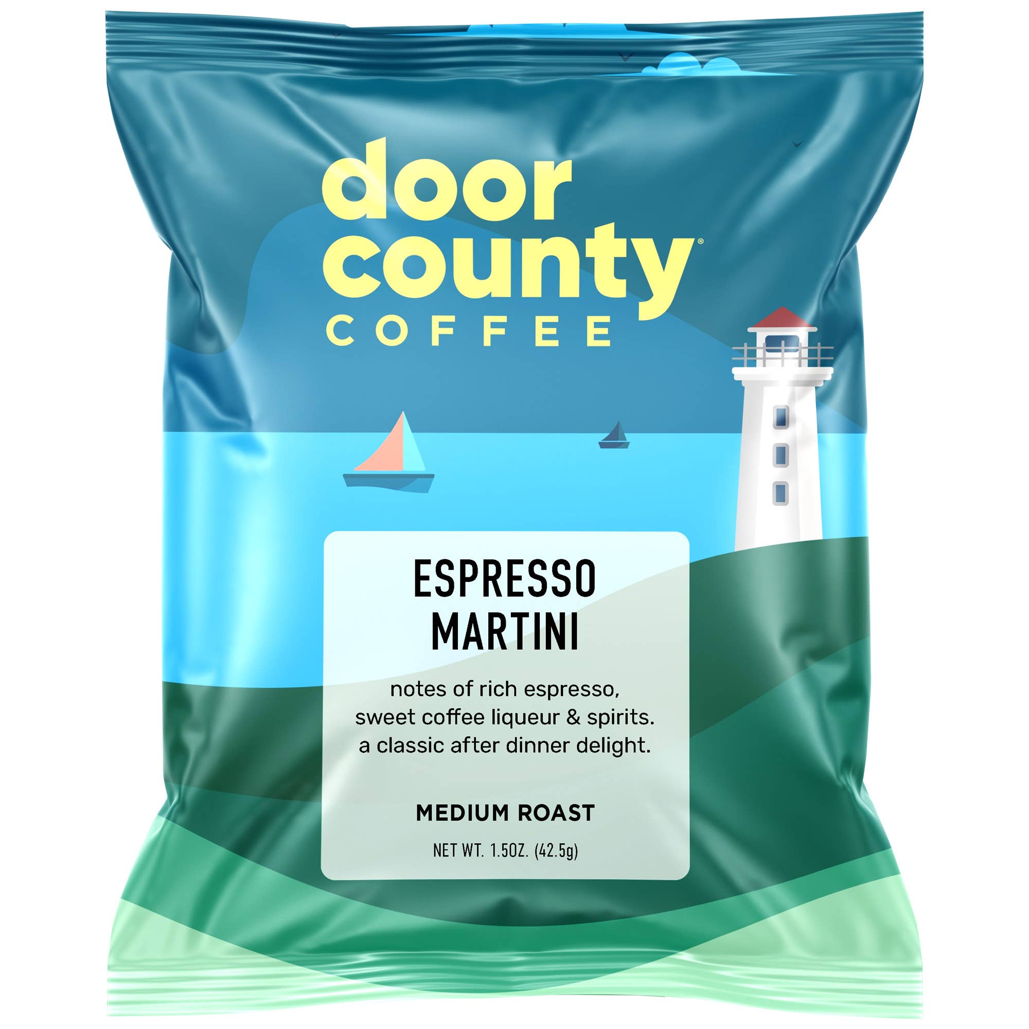 Door County Coffee - Wholesale Ground Coffee - Espresso Martini Flavored Coffee Medium Roast, 1.5oz, 6 pack2