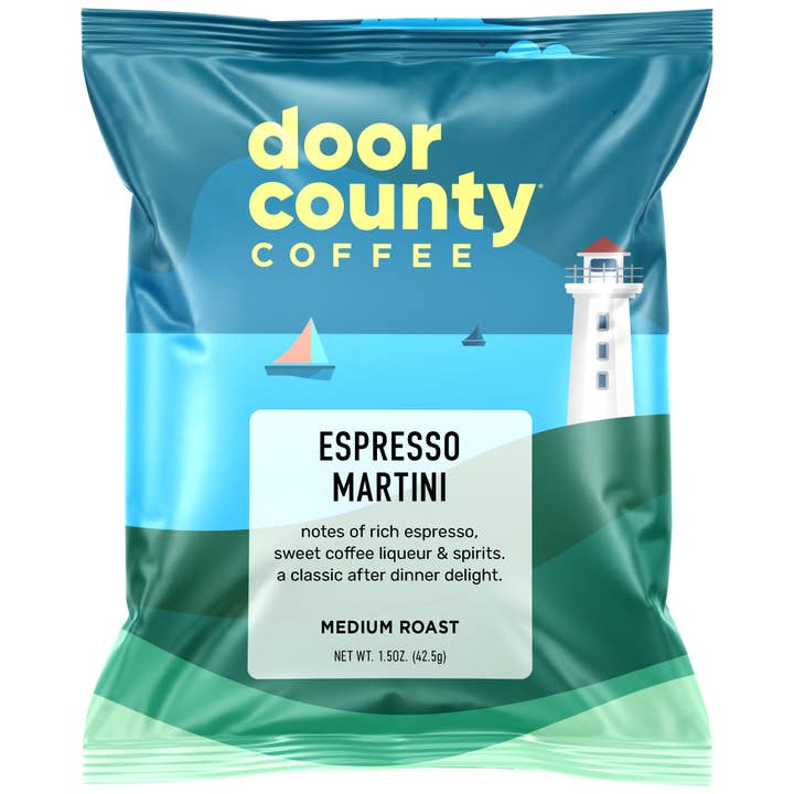 Door County Coffee - Wholesale Ground Coffee - Espresso Martini Flavored Coffee Medium Roast, 1.5oz, 6 pack2