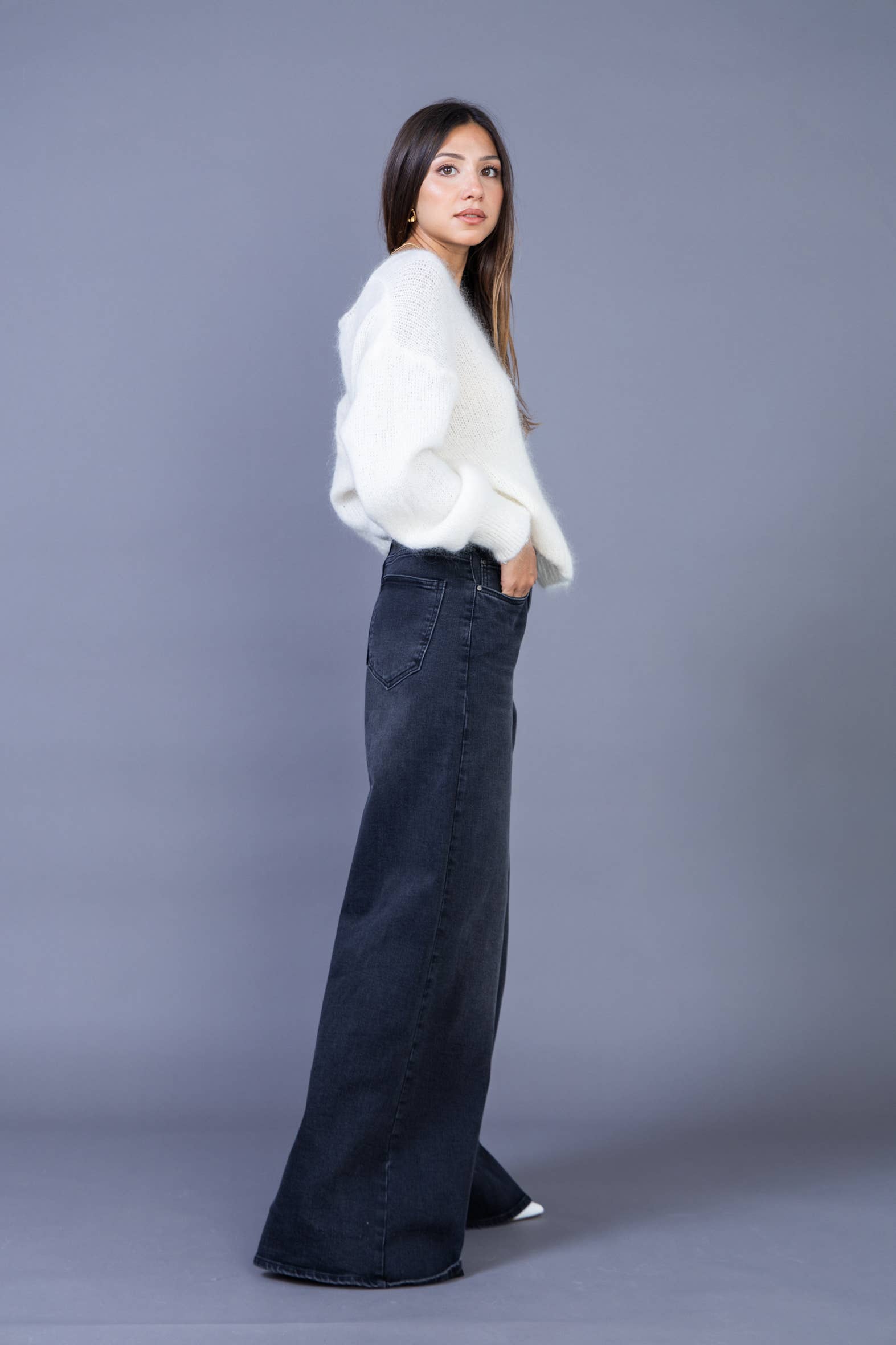 ANA & LUCY - Wholesale Jeans - Women's - Women's ultra wide leg jeans (Palazzo) "Nolwenn" - ANA & LUCY2
