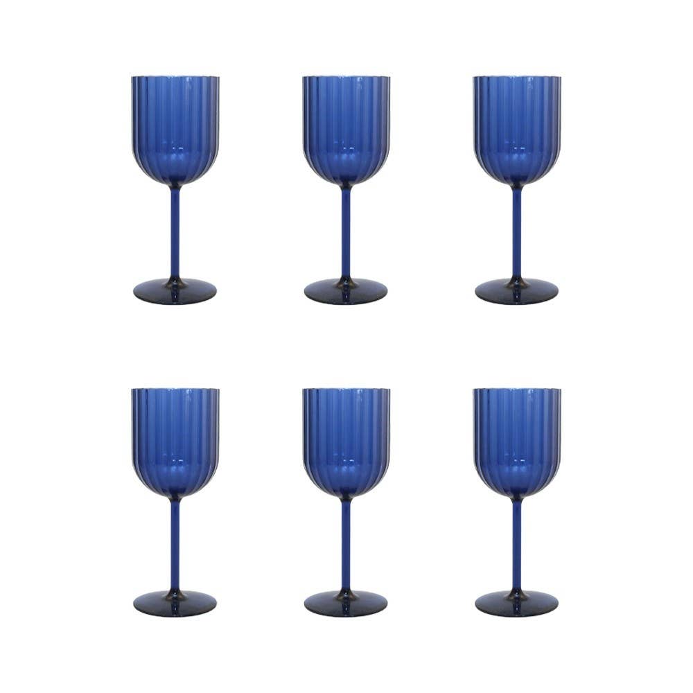 AULICA - Vente Verres à vin - Verres à vin bleu en acrylique - lot de 60