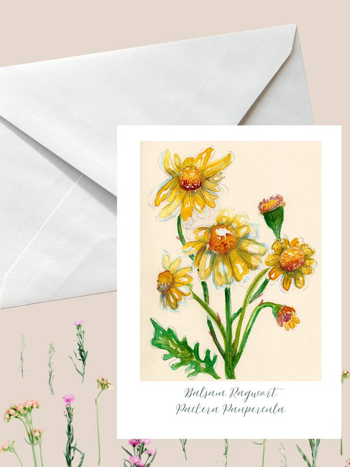 Botanical Wildflower Watercolor Greeting Card #31 for wholesale by Wild Botanical Atelier