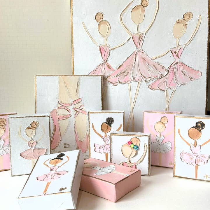 Coddiwomple - Wholesale Painting/Drawing - Ballerina canvas hand painted textured recital dance ballet