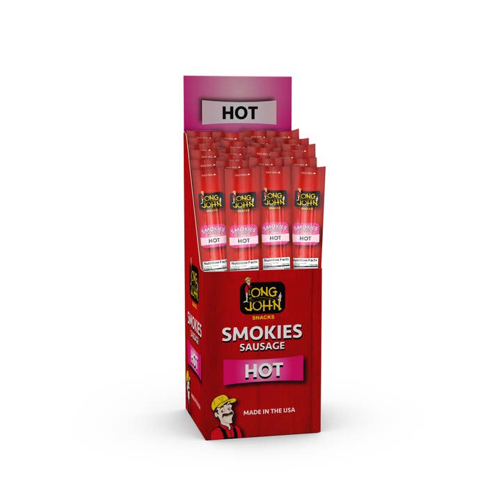 Long John Hot Smokies - 24 Count for wholesale by Long John Snacks